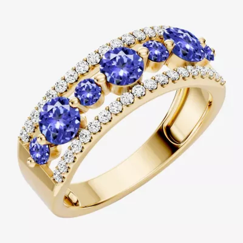 Womens 1/2 CT. T.W. Genuine Blue Tanzanite 10K Gold Round Band