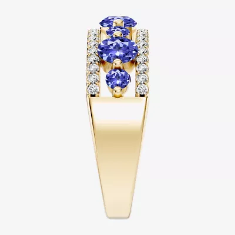Womens 1/2 CT. T.W. Genuine Blue Tanzanite 10K Gold Round Band