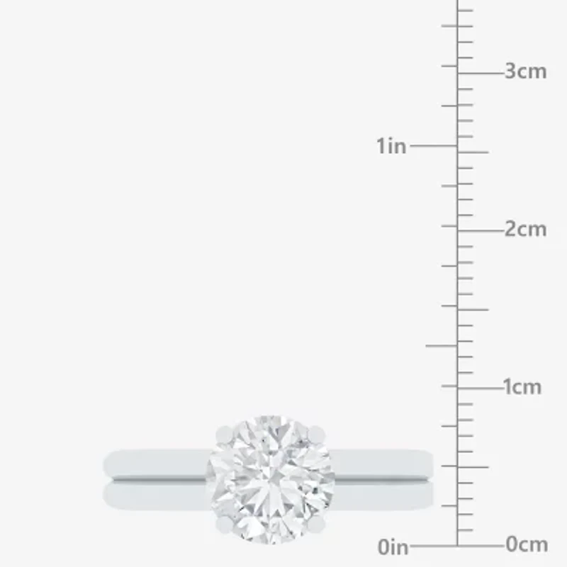 (F / Vs2) Womens 2 CT. T.W. Lab Grown White Diamond 10K Gold Round Solitaire Engagement Ring