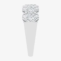 (F / Vs2) Womens 23.MM 4 CT. T.W. Lab Grown White Diamond 10K Gold Oval 5-Stone Wedding Band