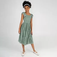 Rare Editions Big Kid Girls Short Sleeve Flutter Maxi Dress