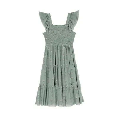 Rare Editions Big Kid Girls Short Sleeve Flutter Maxi Dress