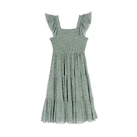 Rare Editions Big Kid Girls Short Sleeve Flutter Maxi Dress