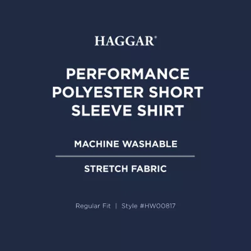 Haggar Performance Mens Regular Fit Short Sleeve Polo Shirt