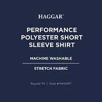 Haggar Performance Mens Regular Fit Short Sleeve Polo Shirt