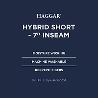 Haggar Mens 7" Moisture Wicking Hybrid Short