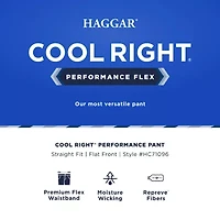 Haggar Cool Right Performance Flex Mens Straight Fit Flat Front Pant