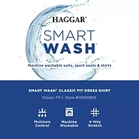 Haggar Smart Wash Mens Classic Fit Easy Care Long Sleeve Dress Shirt