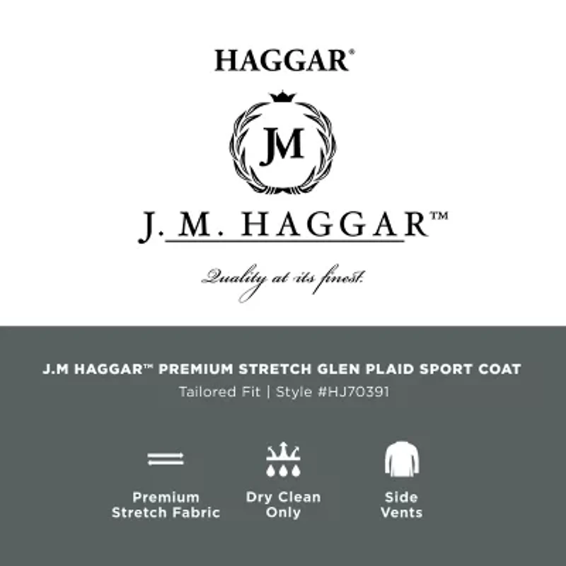 Haggar JMH Tailored Prince Of Wales Mens Plaid Modern Fit Sport Coat