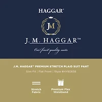 Haggar JMH 4 Way Stretch Mens Fabric Slim Fit Flat Front Suit Pant
