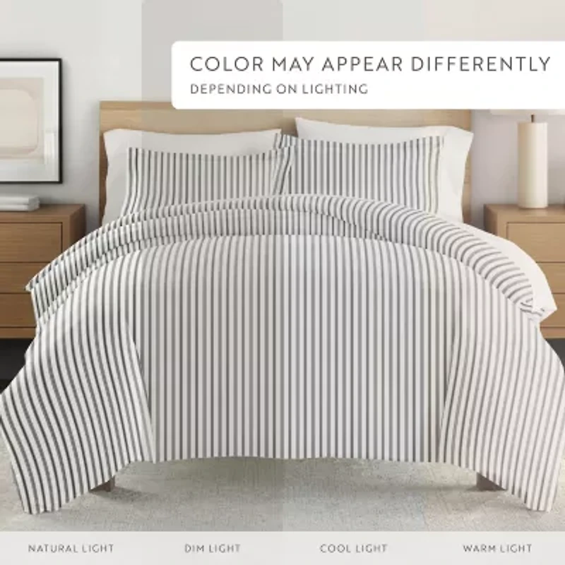Casual Comfort Premium Ultra Soft Vertical Dreams  Duvet Cover Set
