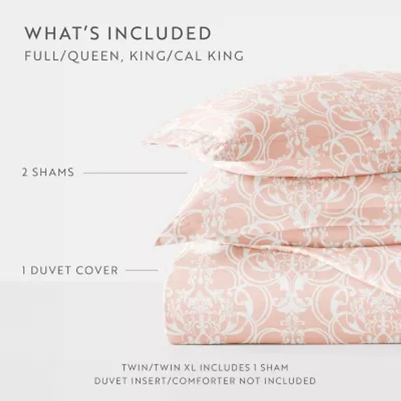 Casual Comfort Romantic Damask Pattern Oversized Duvet Cover Set