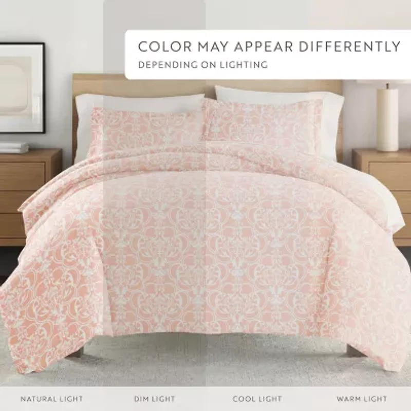 Casual Comfort Romantic Damask Pattern Oversized Duvet Cover Set