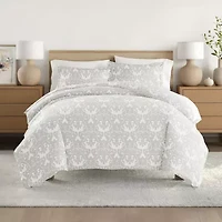 Casual Comfort Soft Damask Pattern Oversized Duvet Cover Set
