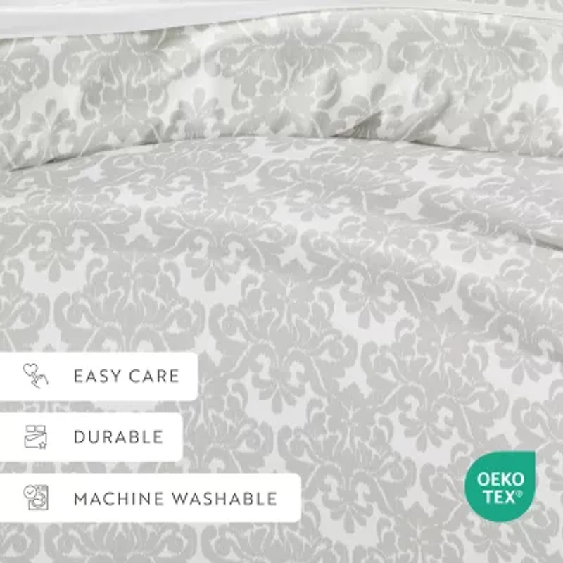 Casual Comfort Soft Damask Pattern Oversized Duvet Cover Set