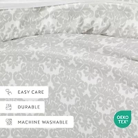 Casual Comfort Soft Damask Pattern Oversized Duvet Cover Set