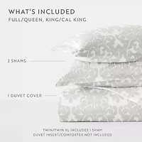 Casual Comfort Soft Damask Pattern Oversized Duvet Cover Set