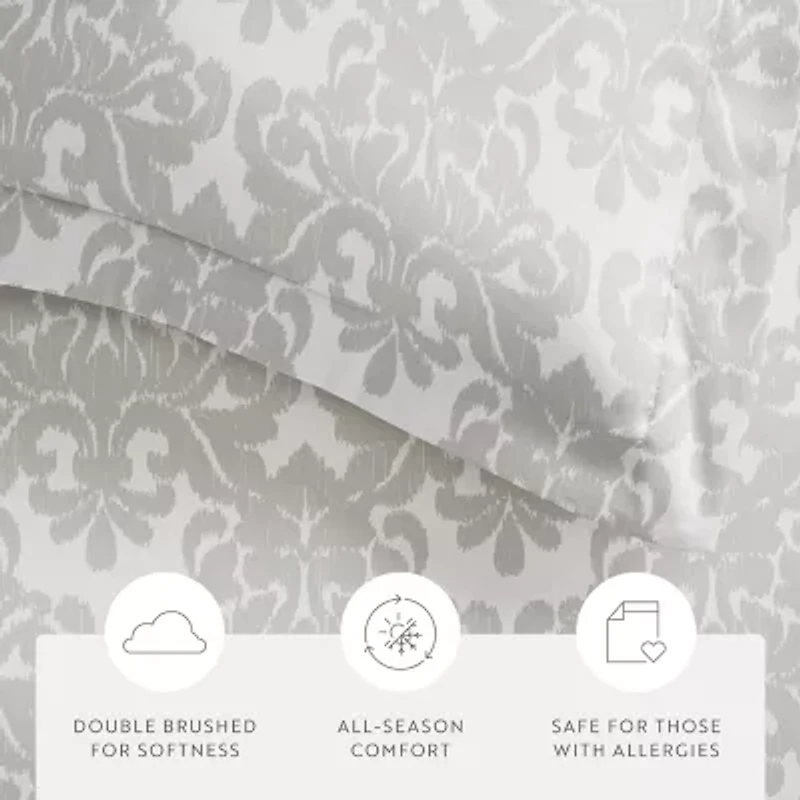 Casual Comfort Soft Damask Pattern Oversized Duvet Cover Set