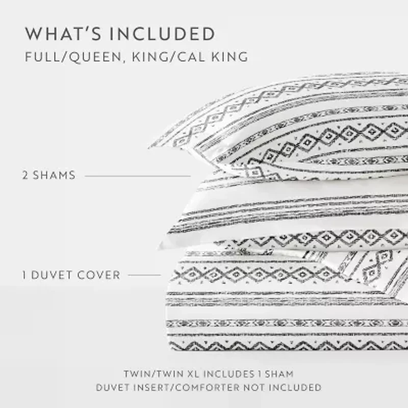 Casual Comfort Geo Threads Pattern Oversized Duvet Cover Set