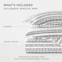 Casual Comfort Geo Threads Pattern Oversized Duvet Cover Set