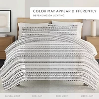 Casual Comfort Geo Threads Pattern Oversized Duvet Cover Set
