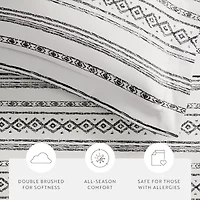 Casual Comfort Geo Threads Pattern Oversized Duvet Cover Set