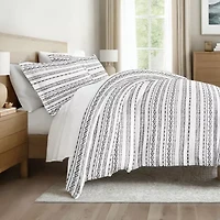 Casual Comfort Geo Threads Pattern Oversized Duvet Cover Set
