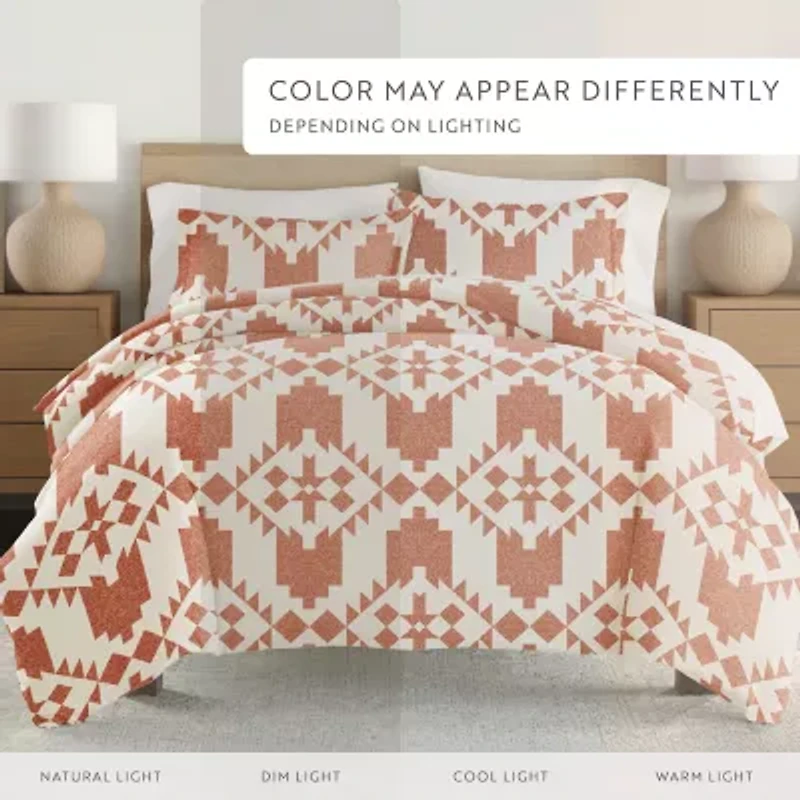 Casual Comfort Adobe Diamond Patterned Duvet Cover Set