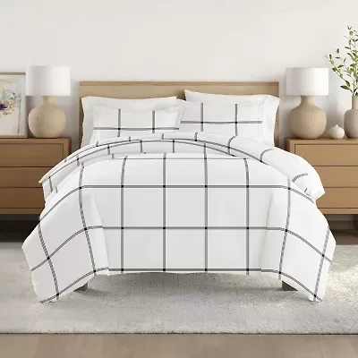 Casual Comfort Grid Patterned Duvet Cover Set