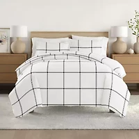 Casual Comfort Grid Patterned Duvet Cover Set