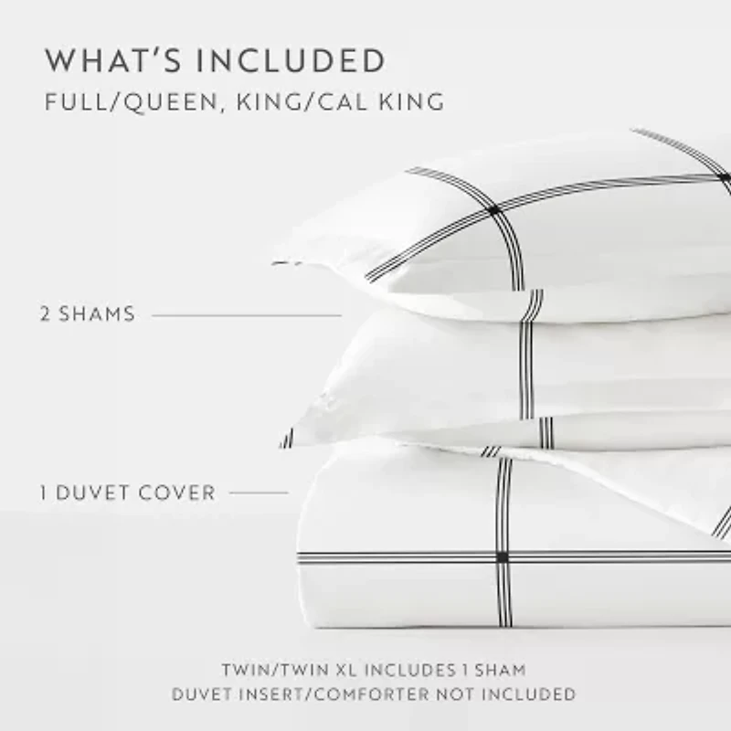Casual Comfort Grid Patterned Duvet Cover Set