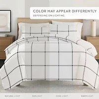 Casual Comfort Grid Patterned Duvet Cover Set