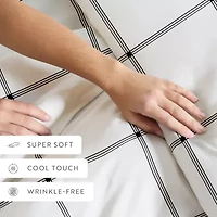 Casual Comfort Grid Patterned Duvet Cover Set
