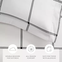 Casual Comfort Grid Patterned Duvet Cover Set