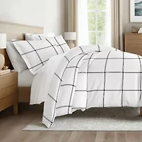 Casual Comfort Grid Patterned Duvet Cover Set