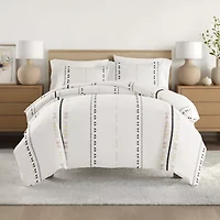 Casual Comfort Natural Geo Lines Patterned Duvet Cover Set