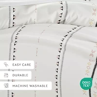 Casual Comfort Natural Geo Lines Patterned Duvet Cover Set