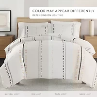 Casual Comfort Natural Geo Lines Patterned Duvet Cover Set