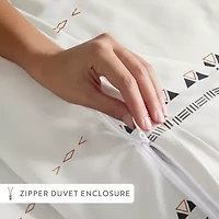 Casual Comfort Natural Geo Lines Patterned Duvet Cover Set