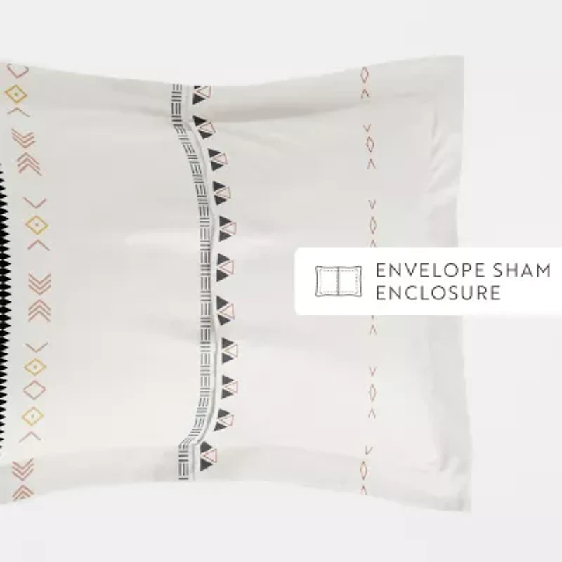Casual Comfort Natural Geo Lines Patterned Duvet Cover Set