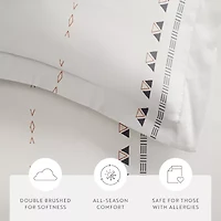 Casual Comfort Natural Geo Lines Patterned Duvet Cover Set