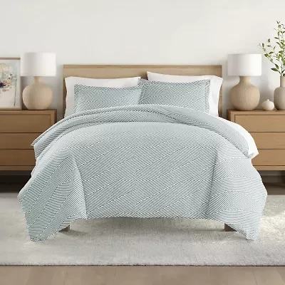 Casual Comfort Modern Diagonal Patterned Duvet Cover Set