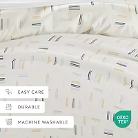 Casual Comfort Geo Dash Patterned Duvet Cover Set