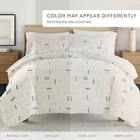 Casual Comfort Geo Dash Patterned Duvet Cover Set