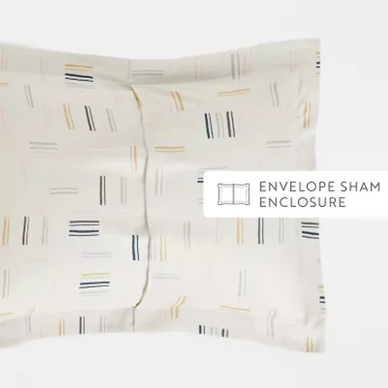 Casual Comfort Geo Dash Patterned Duvet Cover Set