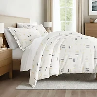 Casual Comfort Geo Dash Patterned Duvet Cover Set
