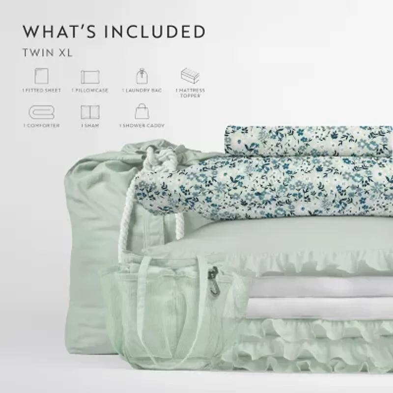 Casual Comfort Dorm In A Bag 7-pc. Down Alternative Complete Bedding Set with Sheets