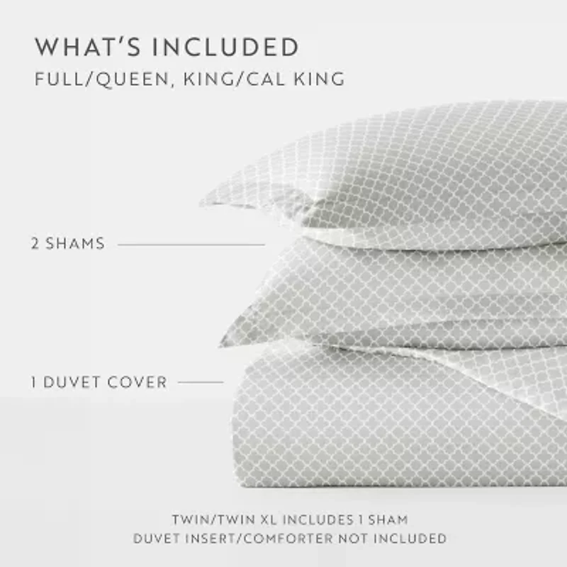 Casual Comfort Premium Ultra Soft Quatrefoil Pattern Duvet Cover Set