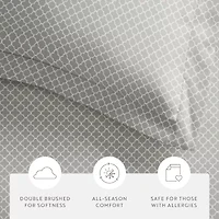 Casual Comfort Premium Ultra Soft Quatrefoil Pattern Duvet Cover Set