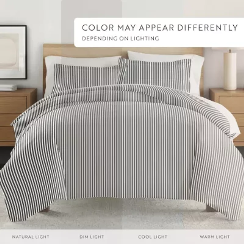 Casual Comfort Premium Ultra Soft Ribbon Pattern Duvet Cover Set